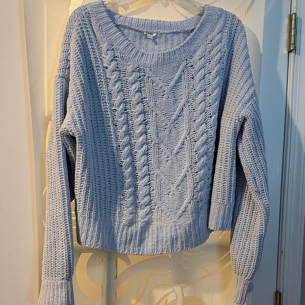 Garage Cable Knit Sweater Light Blue - M